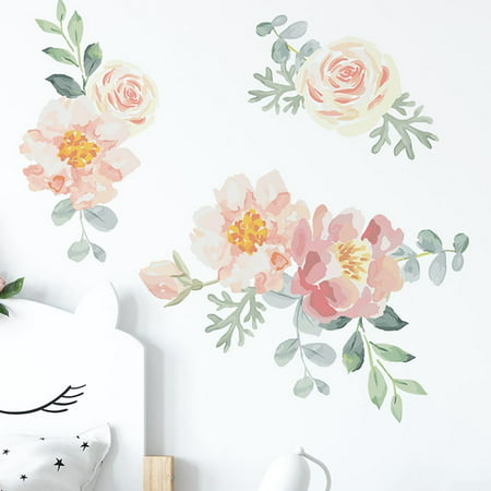 Details about   Peony Flowers Arch Wall Sticker Bedroom Nursery Decals Kids Room Removable AU